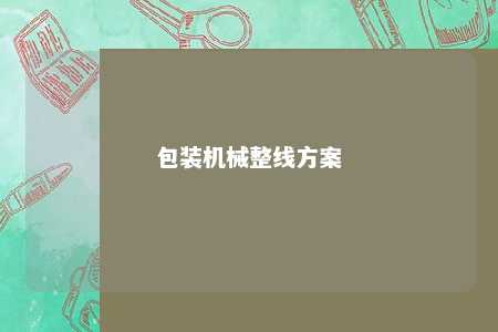 包装机械整线方案 