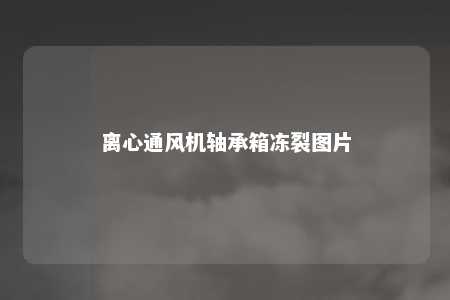 离心通风机轴承箱冻裂图片 