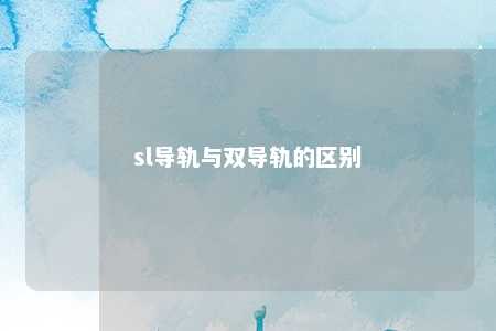 sl导轨与双导轨的区别 