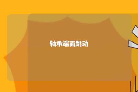 轴承端面跳动 